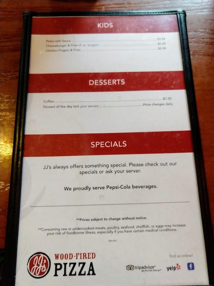 JJ's Woodfired Tavern Menu image 3